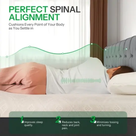 ZACHVO Life Balance 10" Queen Mattress, Cooling-Gel Memory Foam, Made in USA, Motion Isolation, Pressure Relief, CertiPUR-US, CY-10-Q-V image {3}