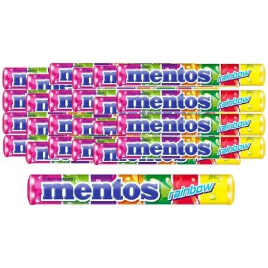 Mentos&nbsp;Rainbow Flavor Chewy Mint Candy Full Size Rolls 6/10/15/40 Pack - Bulk Packaging image {7}