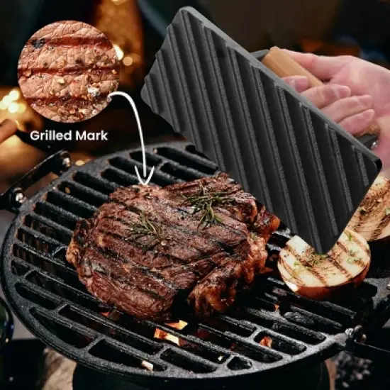 NutriChef Cast Iron Grill Press , Black image {4}