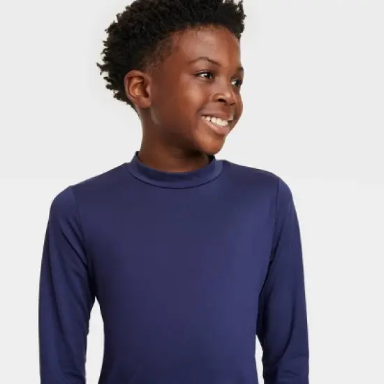Boys' Solid Long Sleeve Rash Guard Swim Shirt - Cat & Jack&trade; Navy Blue image {1}
