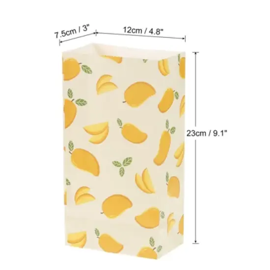 Unique Bargains Paper Gift Bag Pack Mango Storage Bag for Party Favor 50Pcs image {1}