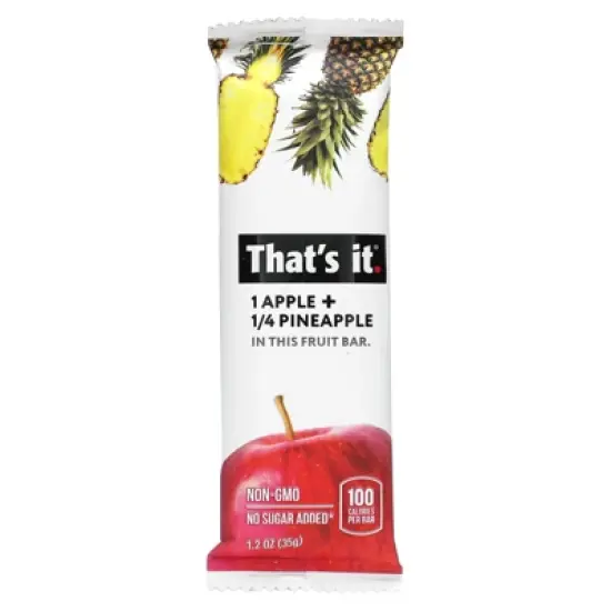 That's It Fruit Bar, Apple + Pineapple, 12 Bars, 1.2 oz (35 g) Each image {2}