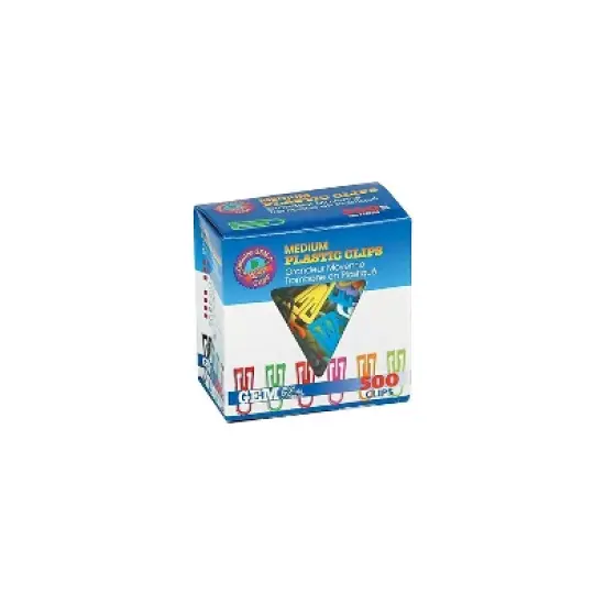 Advantus Paper Clips Plastic Medium Size Assorted Colors 500/Box PC0300 image {1}