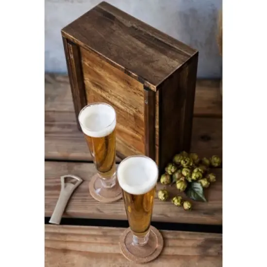 7pc Monogram Pilsner Beer Glass Set - Picnic Time image {2}