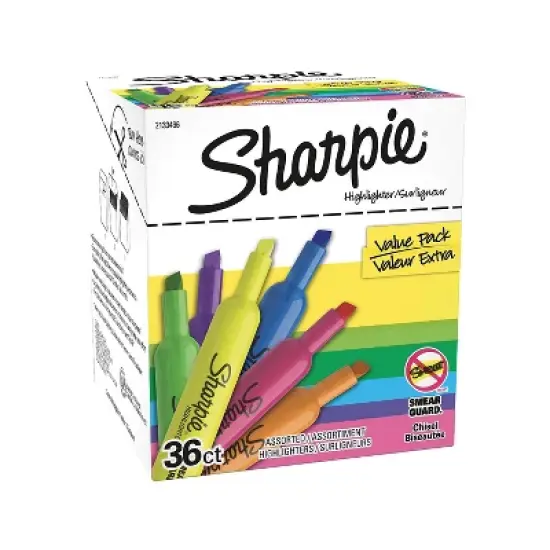 Sharpie Tank Highlighter Chisel Tip Assorted 36/Pack (2133496) image {1}