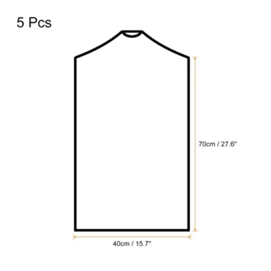 Unique Bargains Lightweight PE Closet Storage Dustproof Garment Cover 5 Pcs image {1}