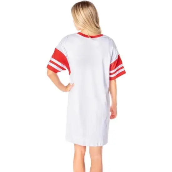 DC Comics Women's Wonder Woman Classic Logo Nightgown Pajama Shirt Dress White image {1}