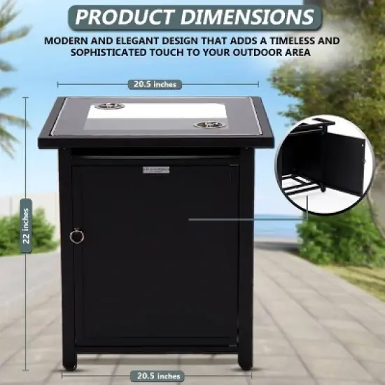 LeisureMod Walbrooke Patio Square Tank Holder with Slats Design image {13}