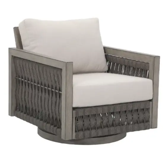 COWLOWN Outdoor Swivel Wicker Chairs Set, Patio Rattan Seating with Cushions, 360 Rotation, Weather-Resistant Design for Porch, Deck, Garden image {6}