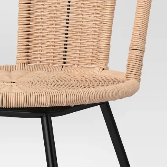 Olivine Rounded Back Woven Counter Height Barstool with Metal Legs Natural - Threshold&trade; image {4}