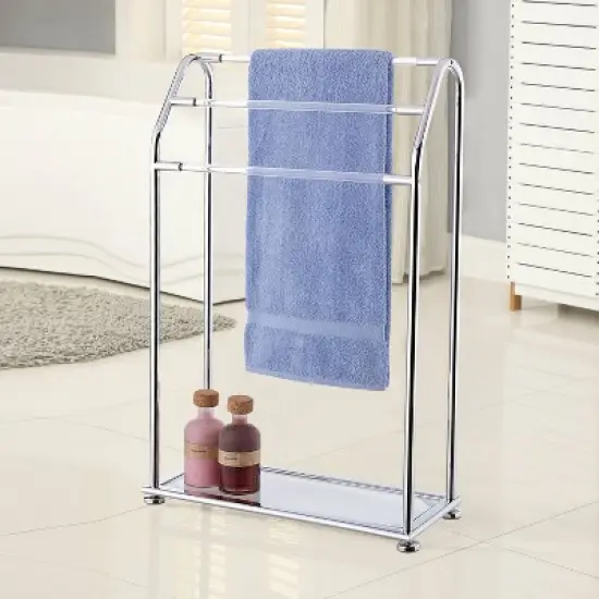 Three Bar Acrylic Towel Rack Chrome - Organize It All image {1}