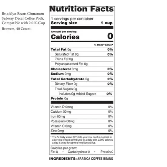 Brooklyn Beans Cinnamon Subway Decaf Coffee Pods,Compatible 2.0 Keurig, 40 Count image {2}