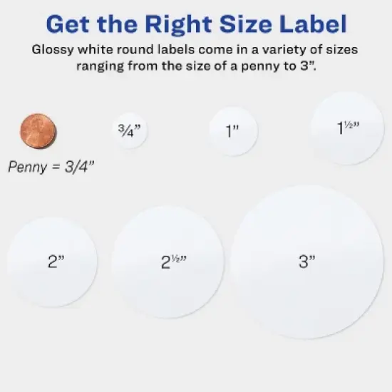 Avery Printable Round Labels with Sure Feed, 2" Diameter, Glossy White, 60 Customizable Labels (22817) image {7}