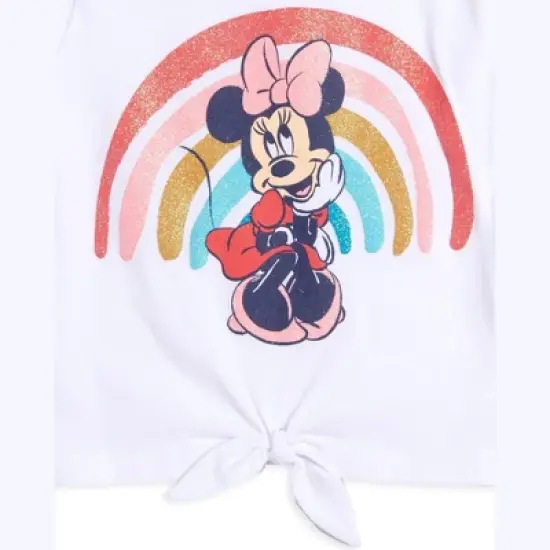 Disney Frozen Minnie Mouse Little Mermaid Elsa Princess Anna Peplum T-Shirt Shorts & Scrunchie 3 Pc Set Infant to Big Kid image {5}