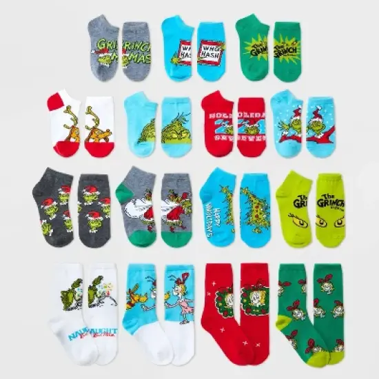 Kids' The Grinch 15 Days of Socks Advent Calendar - Green image {1}