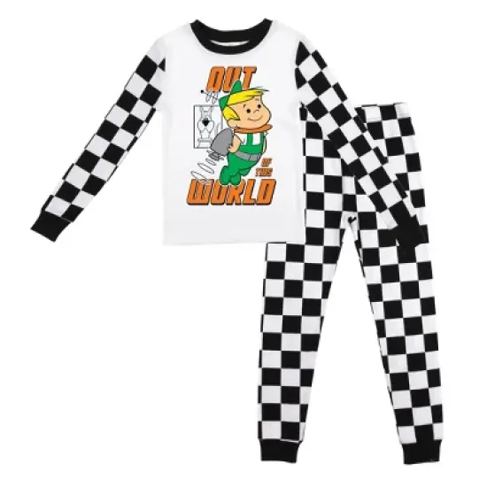 The Jetsons Elroy Out of This World Checker Pattern Youth Boy's Long Sleeve Pajama Set image {7}