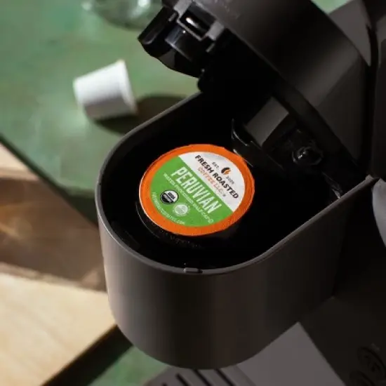 Fresh Roasted Coffee - 48 CT Organic Peruvian Water-Processed Half Caf Medium Roast Single Serve Pods image {4}