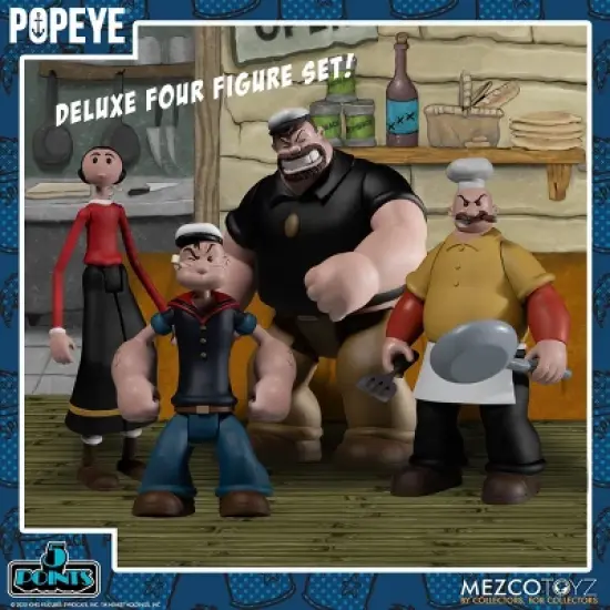 Mezco Toyz Popeye 5 Points Deluxe Action Figure Box Set image {3}