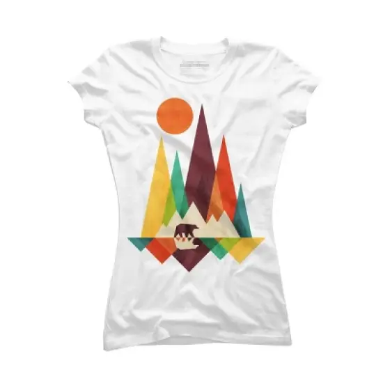 Junior's Design By Humans Mountain Bear By radiomode T-Shirt image {4}