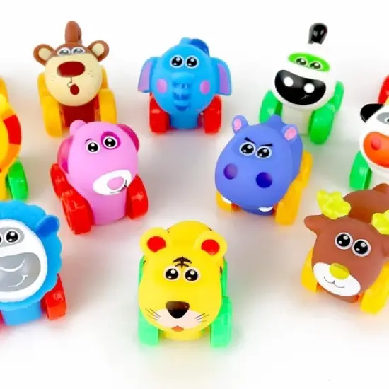 Big Mo's Toys Soft  Animal Baby Cars - 12 Pack image {1}