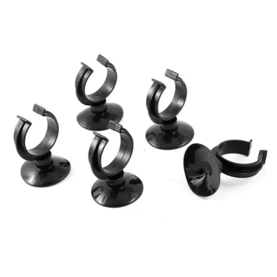 Unique Bargains Aquarium Fish Tank Suction Cup Heater Clips Clamps Holder Black 5 Pcs image {3}