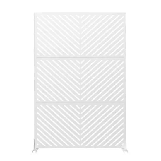 47-inches W x 72-inches H White Galvanized Sheet Screen Outdoor and lndoor Divider for Balcony Patio Garden Room Divider ( Parallel 01) image {4}