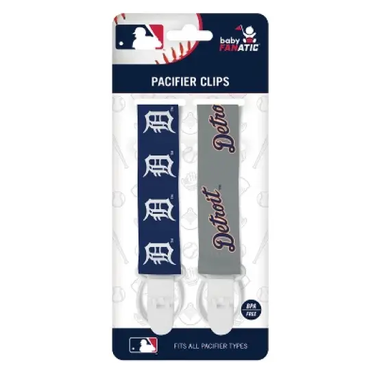 BabyFanatic Officially Licensed Unisex Pacifier Clip 2-Pack - MLB Detroit Tigers - Officially Licensed Baby Apparel image {2}