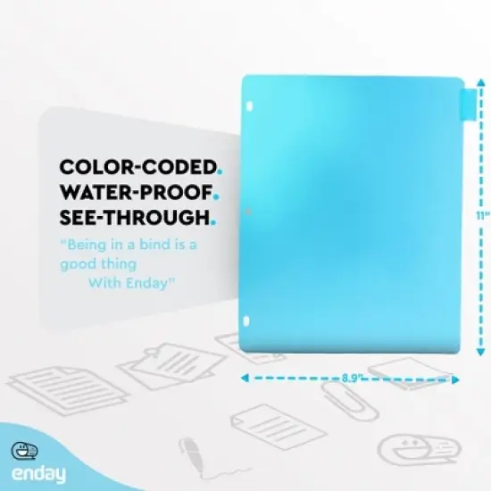 Enday Tab Binder Dividers, Insertable Color Tabs image {4}