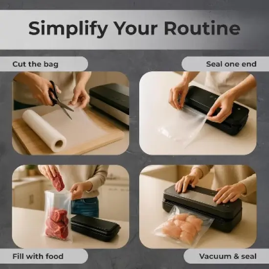 Food Saver and Sous Vide Vacuum Sealer Bags Roll - 50' Length - 2 Pack image {5}