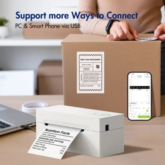 POLONO Bluetooth Thermal Shipping Label Printer, PL70E Wireless 4x6 Shipping Label Printer for Small Business image {6}