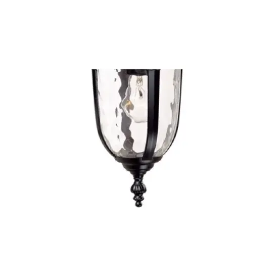 John Timberland Bellagio Vintage Rustic Outdoor Wall Light Fixture Texturized Black Downbridge 16 1/2" Clear Hammered Glass for Post Exterior Barn image {4}