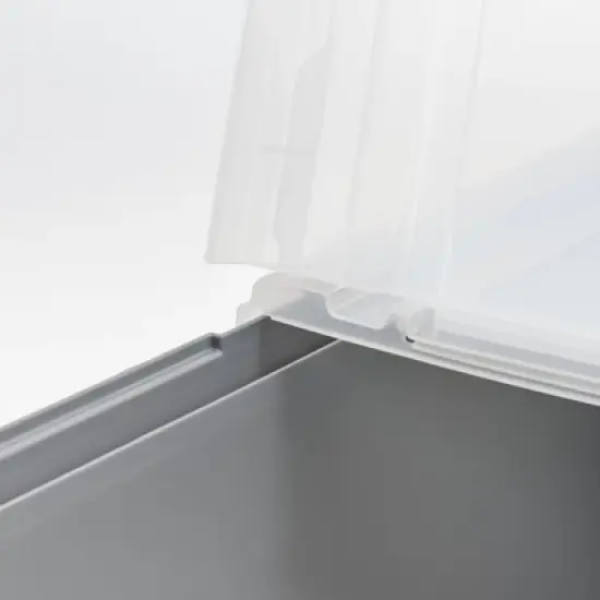 IRIS 22''x13''x10'' 4pc Split Lid Plastic Storage Bins File Boxes Gray image {9}