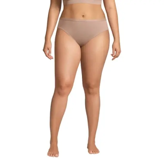 Lands' End Women's Comfort Knit Mid Rise High Cut Brief Underwear - 2 Pack image {6}