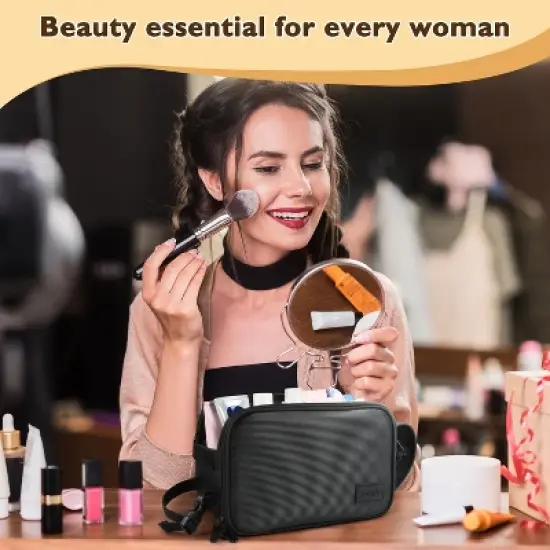 Tirrinia Travel Toiletry Bag for Men, Waterproof Leak-Proof Toiletries Organizer Dopp Kit Pouch for Gym, Daily Use & Essentials Storage image {6}