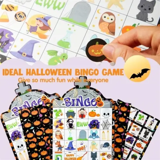 Joyfy 28 Players Halloween Bingo Game Cards, Halloween Party Favors Adults Kids Indoor Card Games for Classroom School Family Group Activities image {3}
