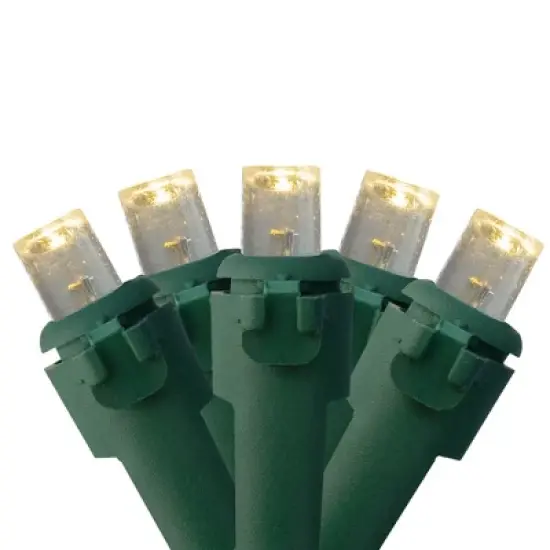 Northlight LED Wide Angle Christmas Lights - Warm White - 75.75' Green Wire - 300ct image {1}