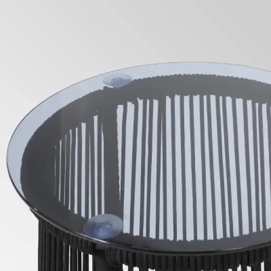 Moonstone 3pc Rope Weave Modern Chat Set - Black - Christopher Knight Home image {5}