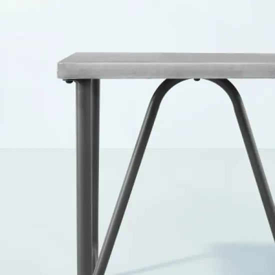 Square Faux Concrete & Metal Outdoor Accent Table - Dark Gray - Hearth & Hand&trade; with Magnolia image {4}