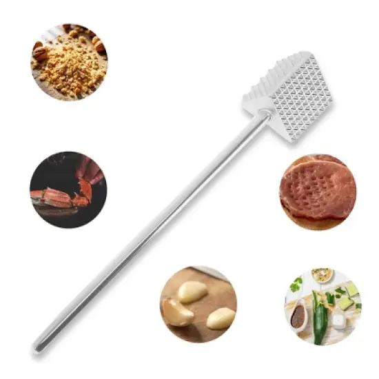 Unique Bargains Three-sided Meat Tenderizer Mallet Silver Tone 1 Pc image {4}