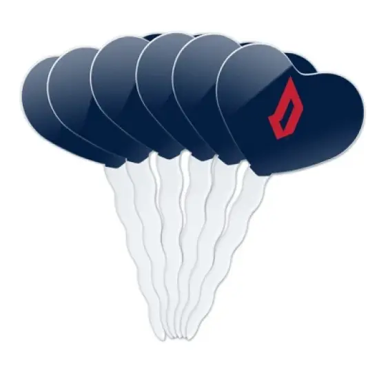 Duquesne University Primary Logo Heart Love Cupcake Picks Toppers Decoration Set of 6 image {7}