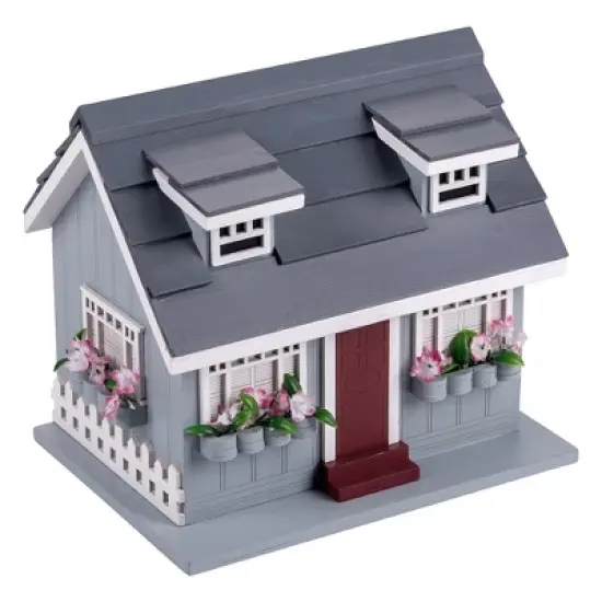 Vandue Outdoor Wooden Birdhouse - Ocean Bungalow Gray Roof image {1}