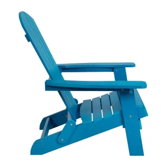 Merrick Lane Poly Resin Folding Adirondack Lounge Chair - All-Weather Indoor/Outdoor Patio Chair image {2}