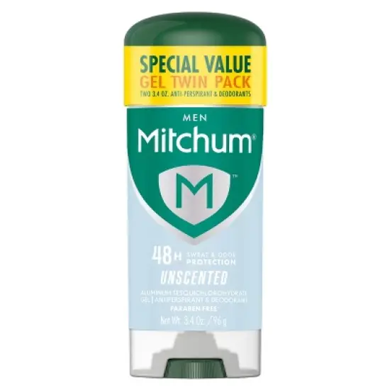 Mitchum Men's Triple Odor Protection Antiperspirant & Deodorant Gel - Unscented - 3.4oz/2pk image {9}