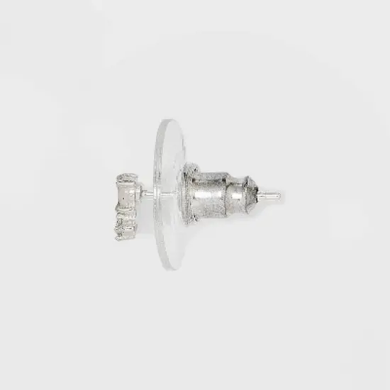 Sterling Silver Cubic Zirconia and Faux Opal Stud Earring Set 3pc - A New Day&trade; image {1}