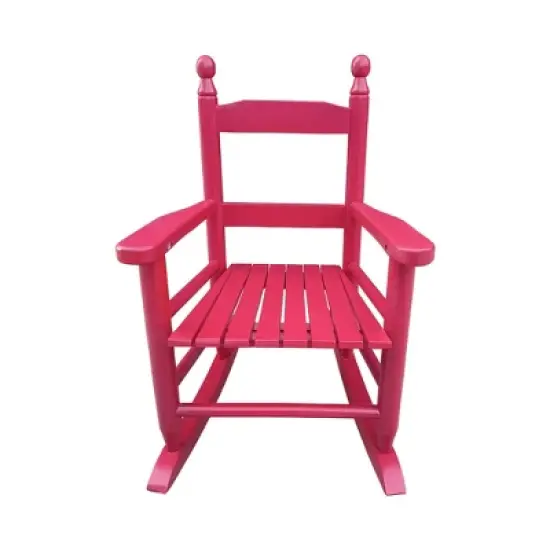 Yinvani Red Children's Solid Wood Rocking Chair image {5}
