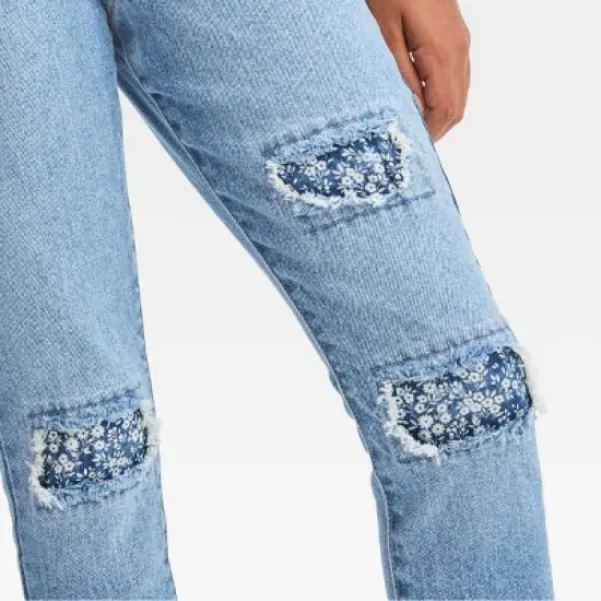 Girls' High-Rise Destructed Super Stretch Skinny Jeans - Cat & Jack&trade; Light Wash image {3}