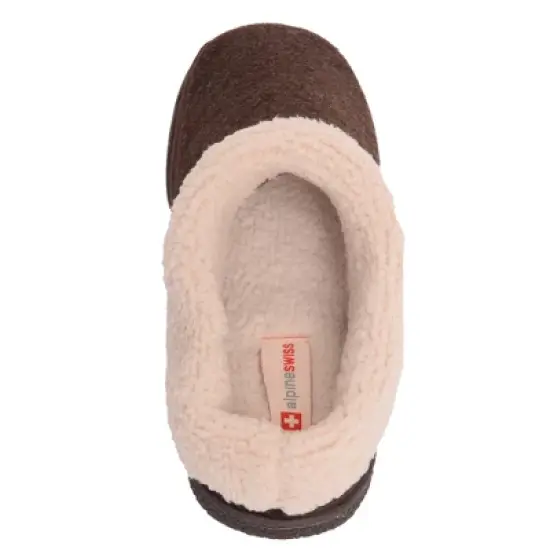 Alpine Swiss Paul Mens Memory Foam Fleece Clog Slippers House Shoes image {5}