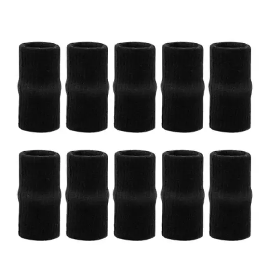 Unique Bargains Soft Breathable Relieving Pain Sports Finger Sleeves Supporters Black 10 Pcs image {4}