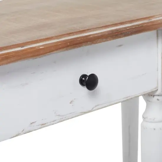 Farmhouse Half Moon Wood Console Table White - Olivia & May image {10}