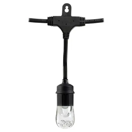 9ct Classic Caf&eacute; Outdoor String Lights Integrated LED Bulb - Black Wire - Enbrighten image {1}